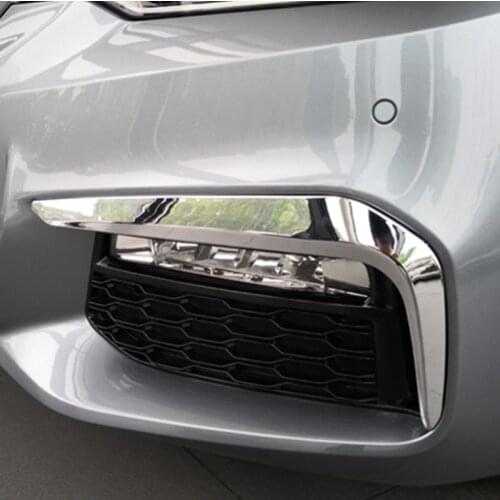 Carbon Fiber Styling Car Front Fog Light Trim Strips For BMW 5 Series G30 G38 2018 ABS 2pcs Auto Exterior Modified Decals
