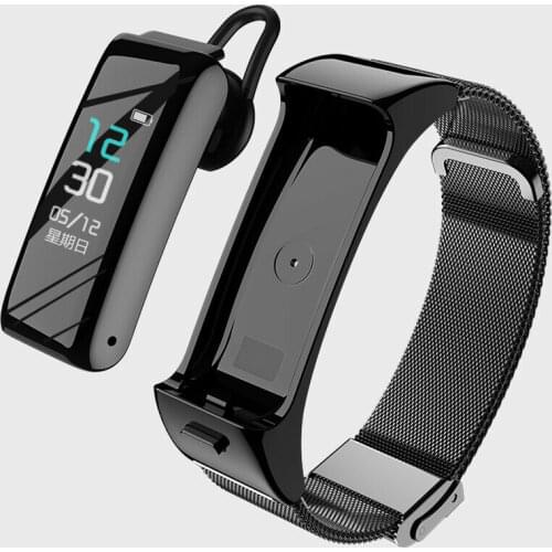 2-in-1 Smart Bluetooth-compatible Headset Bracelet Heart Rate Health Monitoring Smart Watch Bluetooth Earphone Bracelet Wristban