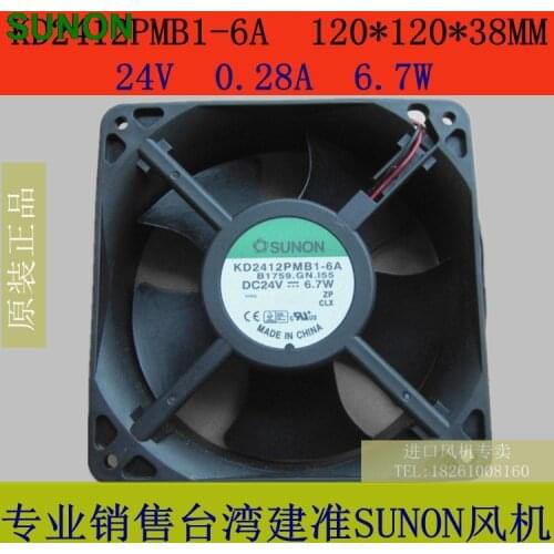 For Sunon fan KD2412PMB1-6A 12CM 1238 12038 12*12 120 * 120 * 38MM 24V 6.7W axial cooling fan