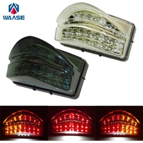 Waase Motorcycle For Honda CBR600F4i CBR 600 F4i 2001 2002 2003 Chrome Rear Tail Light Brake Turn Signals Integrated LED Light