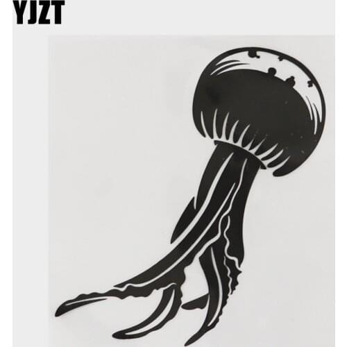 YJZT 13.6CM×14.9CM Amusing Marine Animal Jellyfish Decal Vinyl Car Sticker 18A-0327