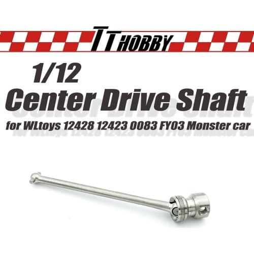 TTHOBBY Upgrade Parts Metal Center Drive Shaft Transmission Shaft for 1/12 WLtoys 12428 12423 0083 FY03 Monster RC Car Monster