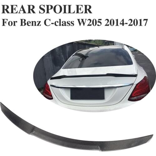 Carbon Fiber Rear Trunk Spoiler Boot Duck Wings For Benz C Class W205 C180 C200 C250 C63 AMG Sedan 2015 2016