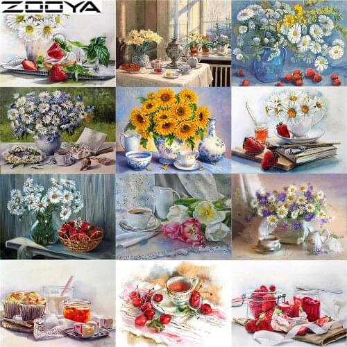 ZOOYA 5d Diy diamond embroidery flowers 5d diamond painting full drill picture rhinestones diamond mosaic Home Decoration A0018