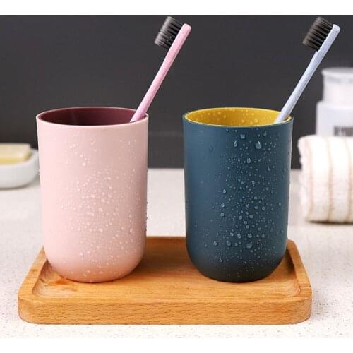 1pc Solid Color Household Washing Cup Couple Brushing Cups Plastic Creative Simple Nordic Toothbrush Cup Mug Toothbrush Cup