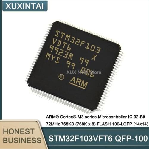 10Pcs/Lot STM32F103VFT6 STM32F103 ARM® Cortex®-M3 series Microcontroller IC 32-Bit 72MHz 768KB (768K x 8) FLASH 100-LQFP (14x14)