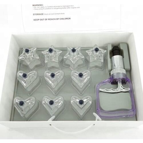 10 Pieces Love-star Shape Cupping Cups Set Suction Cups Jar Set Plastic Vacuum Suction Therapy Cupping Set Cans for Massage