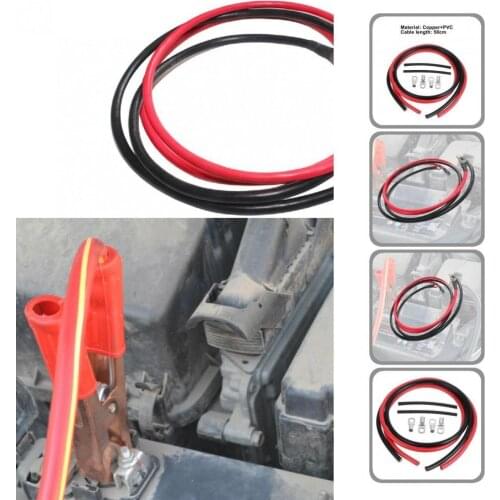2Pcs Connection Cable Easy to Use Practical Stable Conductivity Black Red Car Battery Booster Power Wire for SUV