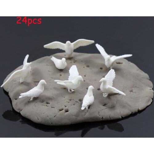 24pcs plastic Birds Small figure Toy dove bird of peace 1:25 G model train G Scale GY26050 railway modeling
