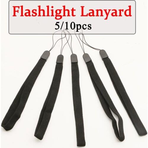 5/10Pcs 20CM Flashlight Straps Lanyard Sling EDC Outdoor Tools Black Paracord Ajustable Anti Lost For Torch Camera Phone Kits