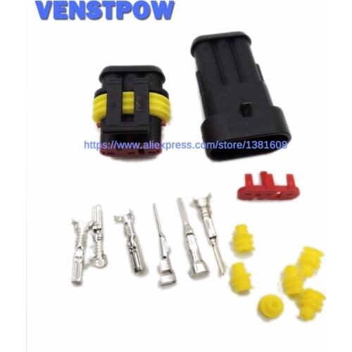 5 sets 1.5 Kit 3 pin Way Female Male Super seal Waterproof Electrical Wire Connector Automotive Plug