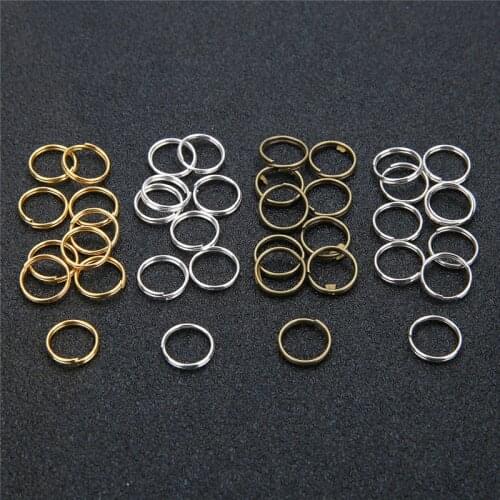 Aclovex 200pcs Gold Silver Color Open Jump Rings Double Loop 4mm 6mm 8mm 10mm Iron Split Rings Connectors for Diy Jewelry Making