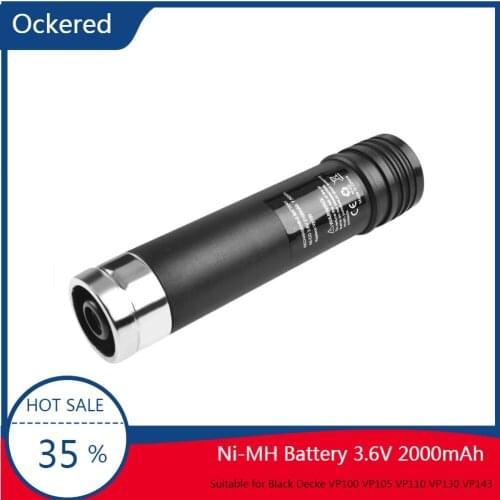 Ockered Ni-Mh Battery 3.6V 2000mAh for Black&Decker VP100 VP105 VP110 VP130 VP143 VP730 VP7240 151995-03 383900-03 S100 S110