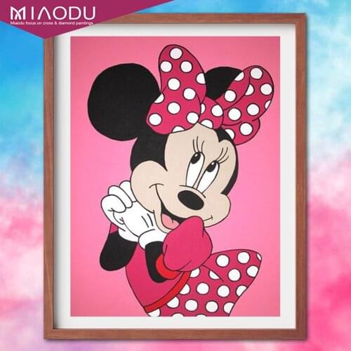Disney Round Drill Diamond Embroidery 5D DIY Rhinestones Diamond Painting Mickey and Minnie Needlework Home Decor