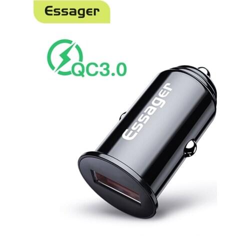 Essager Mini USB Car Charger Quick Charge 3.0 Car Phone Charger Fast Mobile Car Charging for Xiaomi mi Samsung iPhone QC3.0 QC