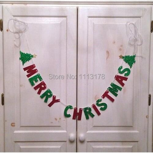 Cheap Merry Christmas Banner -- Christmas Photo Prop / Decoration Christmas garland