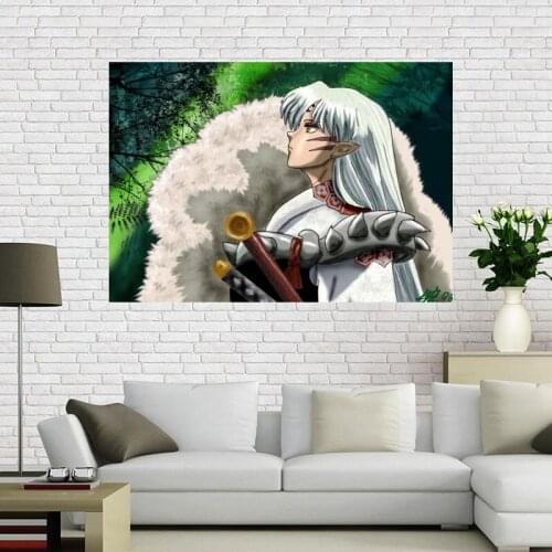 Custom canvas poster Inuyasha Art painting Big Size poster cloth fabric wall poster print Silk Fabric Print