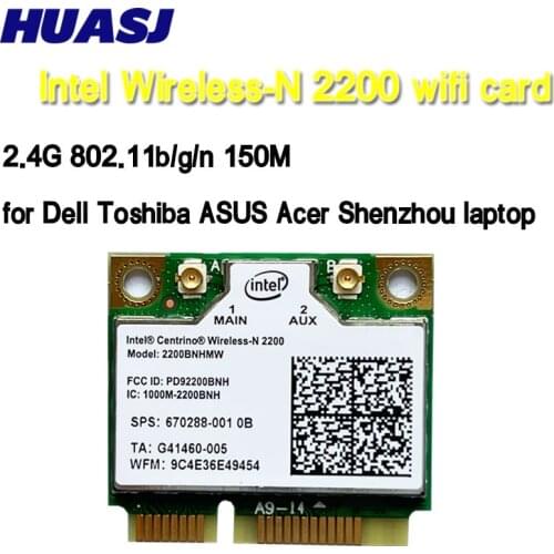HUASJ Intel Centrino Wireless-N 2200 2200BNHMW 802.11b/g/n, 300 Mbps 2x2, Single-band Wi-Fi Card