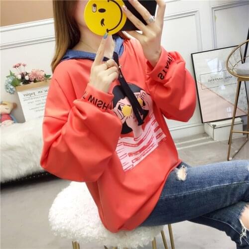 #2109 Harajuku Casual Hoodies Sweatshirt Female Full Sleeve Printed Loose Plus Size Sweatshirts For Women Streetwear Loose Tops