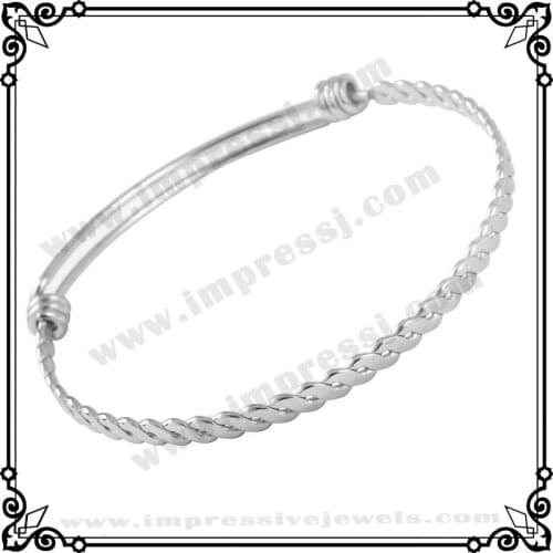 IJB0273 2016 Christmas Gift ,Preferential Price Twist Wire Bangle Bracelet,Custom Charm Bracelet, Stainless Steel Adjustable