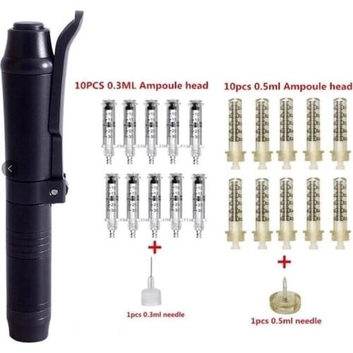 2 in1 Meso Injection Gun Hyaluron Pen 0.3ml&0.5ml Head Gold Hyaluronic Acid Pen Meso Gun Nebulizer Lip Injection Anti Wrinkle