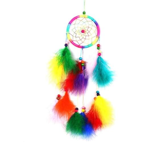 Colorfull Dreamcatcher Handmade Wind Chime Home Pendant Craft Gift Dream-catcher Decoration Car Hanging Bedroom Decoration