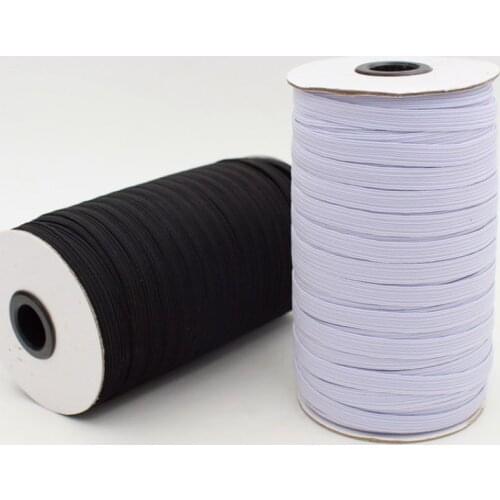 Elastic Bands White and Black 10 Meters 3/5/6/8/10/12/15mm Width Polyester Elastic Bands for Clothes Garment Sewing Accessories