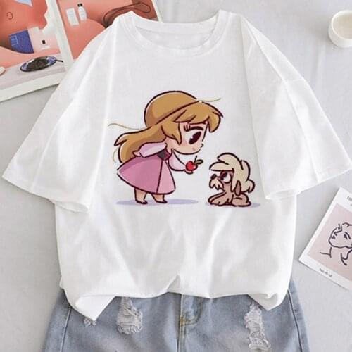 Summer Kawaii Little Girl Funny Cartoon T-shirt Women Harajuku 90s Ullzang T Shirt Graphic White Anime Female Tops Tees Clothes