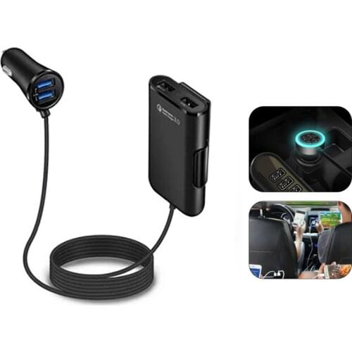 Multifunctional 5 Ports Car Charger For iPhone Samsung Tablet Rear Seat Fast Car Charger 5.8A Universal USB Car Adapter