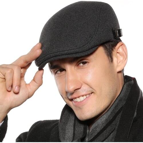 Mens Flat Cap Thick Warm Vintage Jeff Irish Cap Casquette Short Brim Spring Autumn Classic Casual Style Man Fashion
