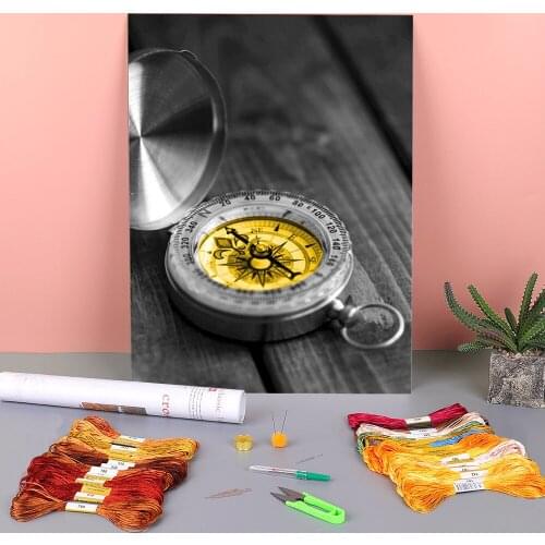 Black And White Landscape Pre-Printed 11CT Cross Stitch Set Embroidery DMC Threads Handmade Handiwork Hobby Needle