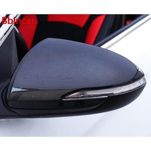Bbincar Rearview Mirror Cover Chromium Styling Exterior ABS Chrome Carbon Fbiber Decoration Accessory 2017 For Hyundai Solaris 2