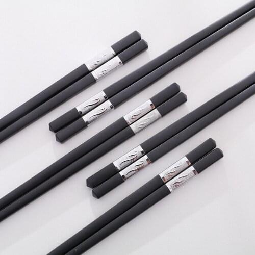 10pair Fashion Alloy Chopsticks Chinese Eating Dtick Reusable Tableware Dining Eating Chopstick for Gift Sushi Food Sticks