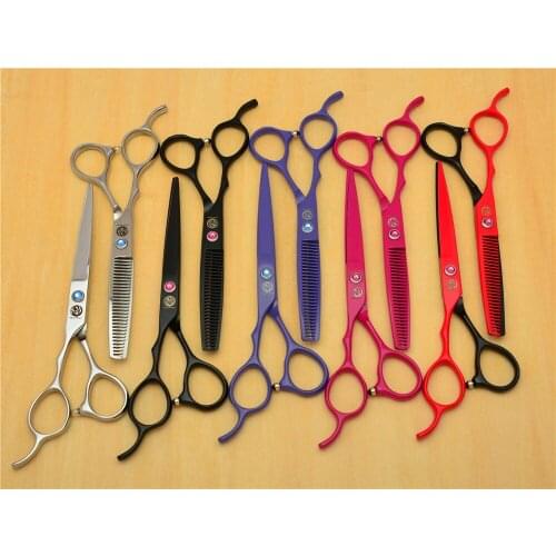 Left Hand Hairdressing Scissors 8001# 5.5'' 16cm Purple Dragon Cutting Scissors Thinning Shears Professional Human Hair Scissors