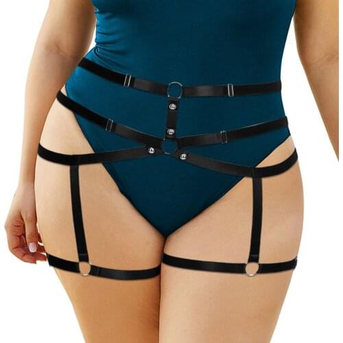 Goth Garter Belt Sexy Women Punk Leg Harness Lingerie Belt Strap Body Bondage Suspender Hip Harness Bodysuit Stockings Accessory