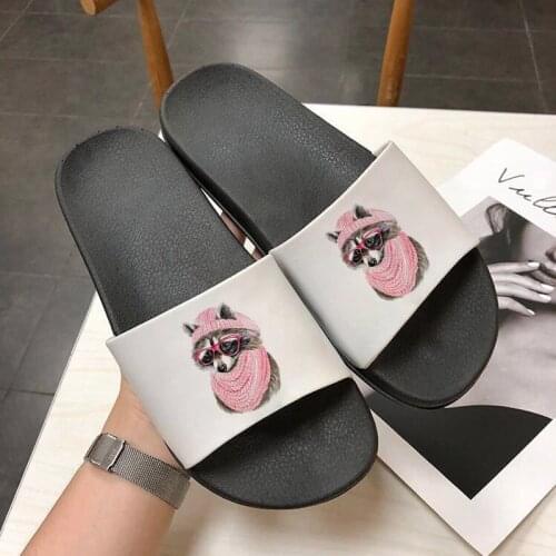 Summer Shoes For Women Home Slippers Cute Animal Print Non-slip bathroom sandals Thick Bottom Beach Slides Ladies shoes 2021