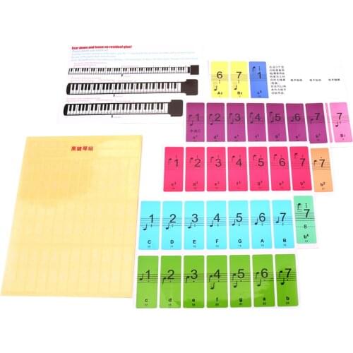 Removable Piano Sticker for 88/61/51 Key Keyboards f/Learning Piano/Keyboard