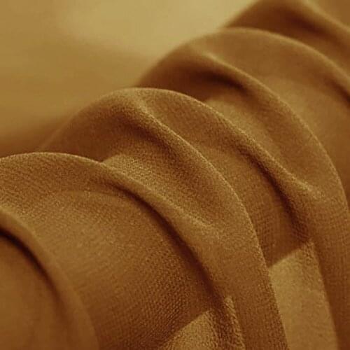 SILK GEORGETTE 108cm width 8momme/100% Pure Silk Has Shrinked Georgette Fabric Manufacturer Direct Sale NO 70 Amber Yellow