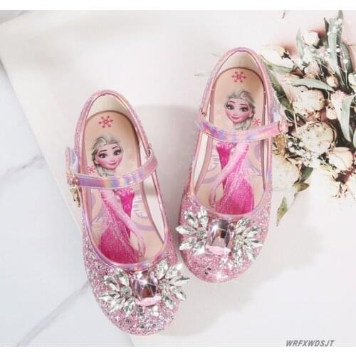 Disney Frozen Crystal Shoes For Baby Girls Childrens Dance non slip Princess Shoes Cartoon Elsa Shoes Girls Sandals