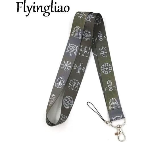 Vikings Runes Symbols Lanyard Badge ID Mobile Phone Rope Key Lanyard Neck Straps Accessories webbings ribbons Decorations Gifts