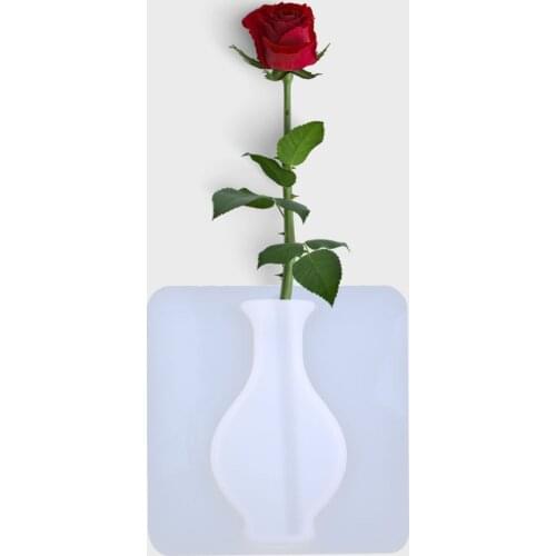 Magic Rubber Silicone Sticky Flower wall hanging Vase Container Floret Bottle