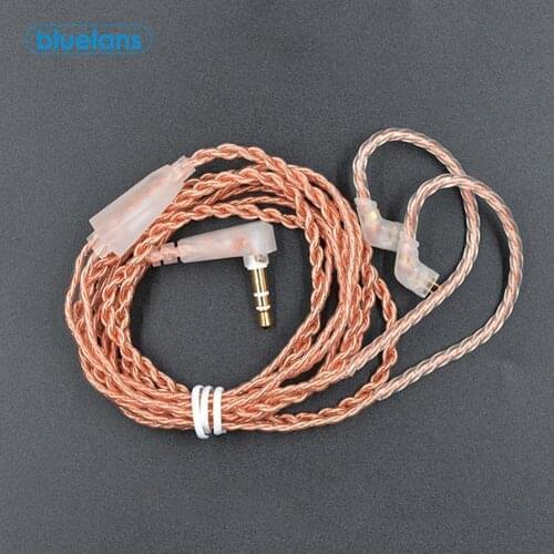 High Sensitivity Replacement Durable Stereo Earphones 0.75mm Gold-plated B/C Pin Earphone Cable with Mic for KZ-ZST/ES4 KZ-ZSN
