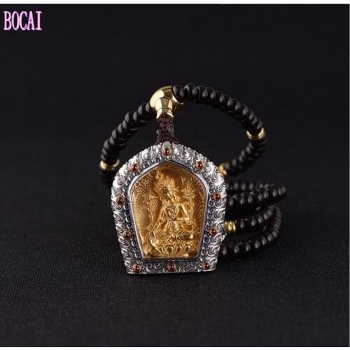 2019 fashion jewelry S925 Silver Vintage Womens Green Tara Pendant Male Ten Phases in Sandalwood Accessories