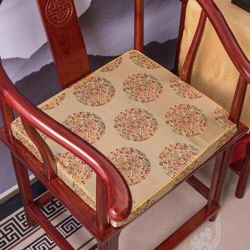 Golden Printed Chinese Style Sponge Cushion Dining Chair Seat Cushions Buttock Mat Pad For Home Decor Soft Sitting Pad 8 Sizes