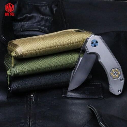 1PC Folding Knife Scabbard Nylon Storage Bag Outdoor EDC Multifunction Tactical Knife Cover Shockproof Storage Bag