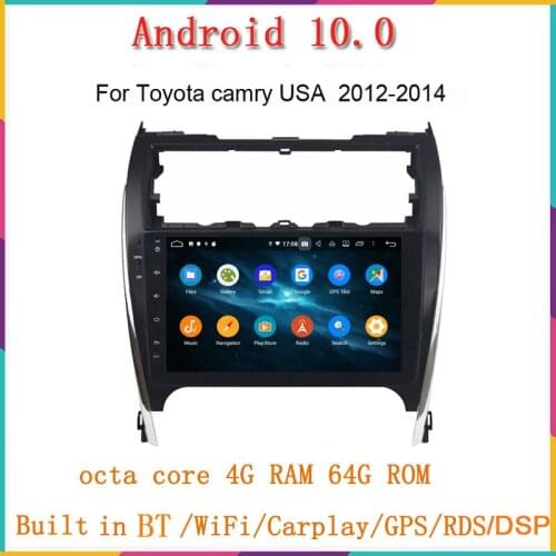 10.1inch octa core android 10.0 car dvd GPS player for toyota camry USA Mid-East version 2012 2013 2014 with bluetooth 8core 4G