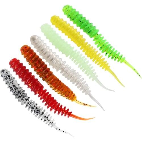 10pcs/lot Soft Jig Fishing Lure Silicone Swimbait Bass Bait 60mm 1.3g Lures for Fishing Simulation Soft Long Tail Fish Lure