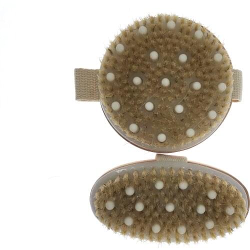 2 In 1 Dry Skin Body Brush Natural Bristle Dead Skin Remover Anti Cellulite Exfoliates Blood Circulation Health Massage Tools