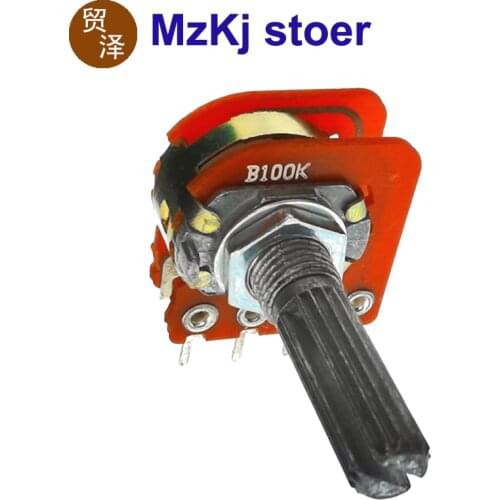 20PCS WH148 25MM 100KBX2 16 Type Sound Volume potentiometer Double 8 Feet with Center Tap B100K 100K For RH2702