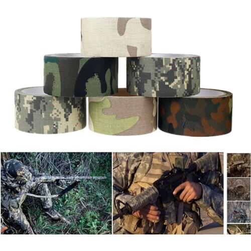 5M 10M Outdoor Duct Camouflage Tape WRAP Hunting Waterproof Adhesive Camo Tape Bandage Military Multi Tool Bicycle Stickers